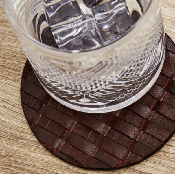 Set of 4 Chestnut Woven Coasters