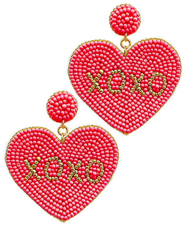 XOXO Bright Pink Heart Earring