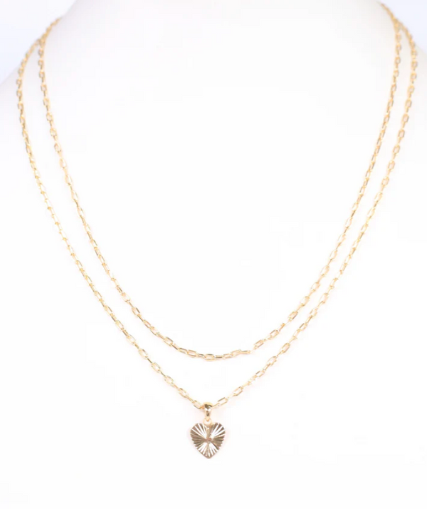 Simon Layered Necklace with Heart