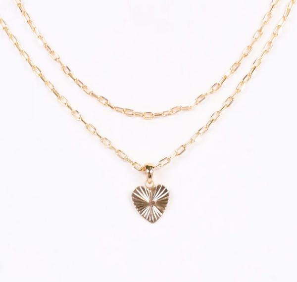 Simon Layered Necklace with Heart