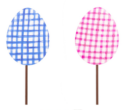Gingham Eggs - SET of 2