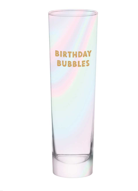 Birthday Bubbles Flat Champ Glass