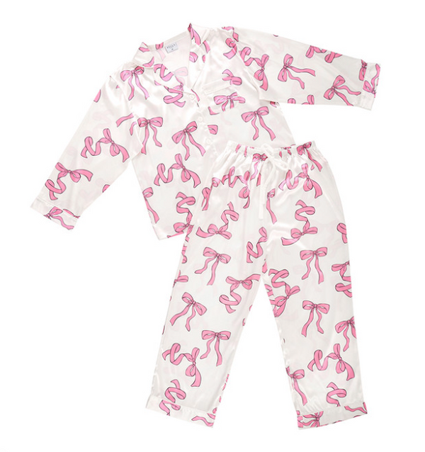 Long Sleeve Pink Bows PJ Set