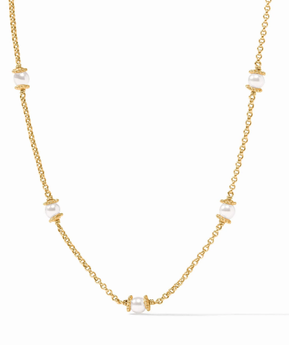 Hydra Delicate Station Necklace-Pearl