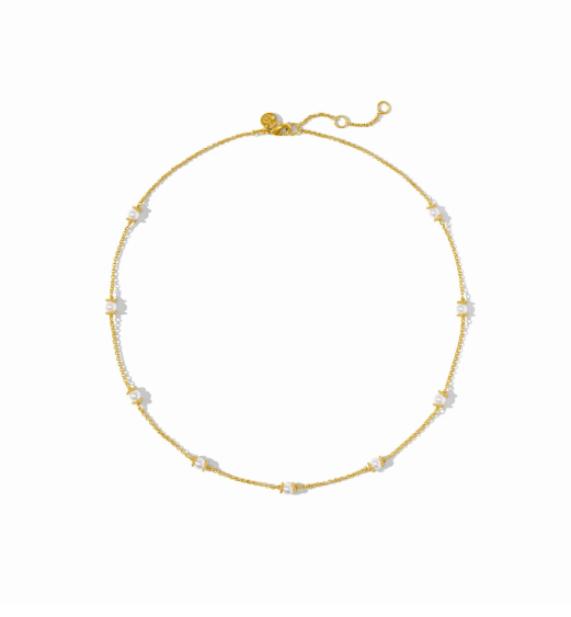Hydra Delicate Station Necklace-Pearl