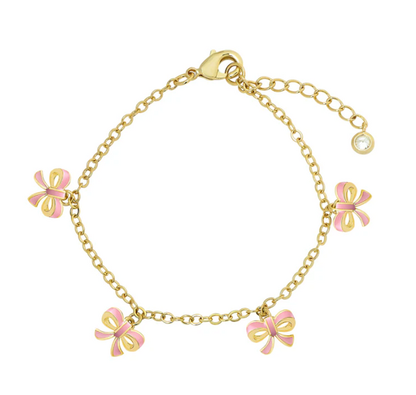 Bow Charm Bracelet Pink