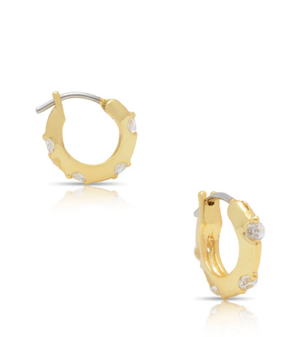 Hoop Earrings with CZ - Small