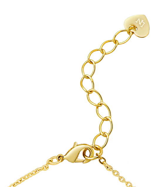 Bow Necklace with CZ - Pink