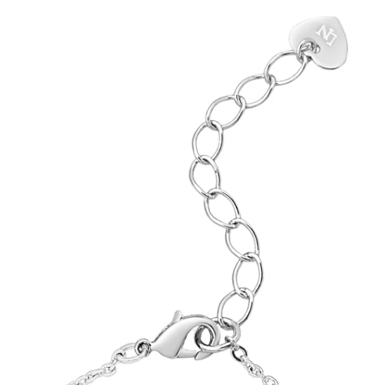 Open Heart CZ Necklace in Sterling Silver
