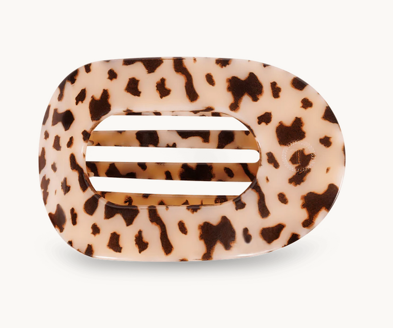 Blonde Tortoise Large Flat Round Clip