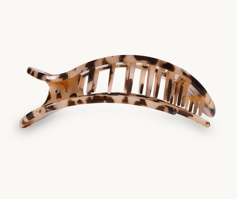 Blonde Tortoise Large Flat Round Clip