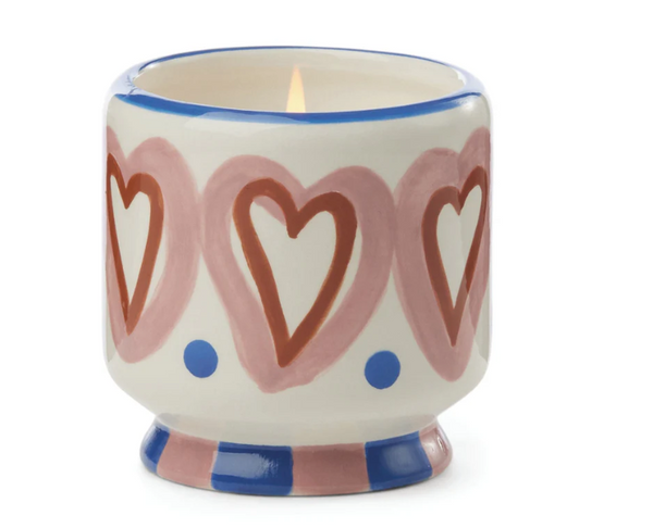 A Dopo Hearts Ceramic Candle - Rosewood Vanilla