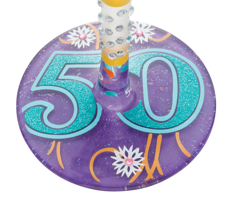 Happy 50th Wine Glass