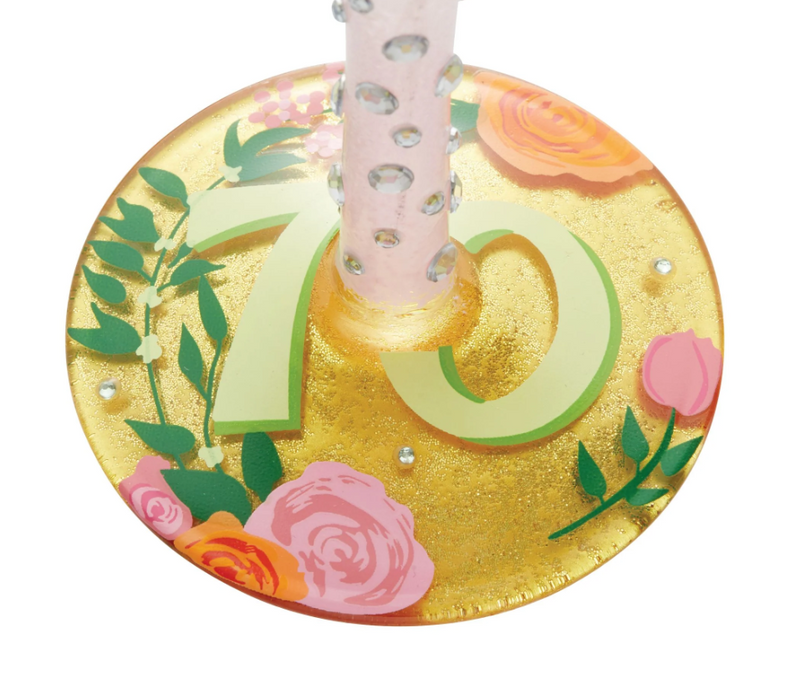 Happy 70th Wine Glass