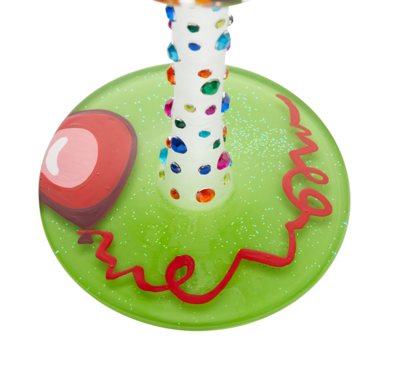 Birthday Streamers Wine Glass