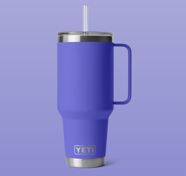 RAMBLER 42 OZ STRAW MUG - ULTRAMARINE VIOLET