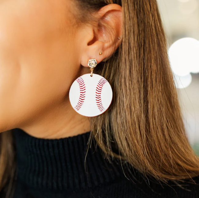 Acrylic Baseball Earringstaylor