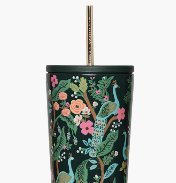 Cold Cup - 24oz Rifle Paper - Peacock Blue