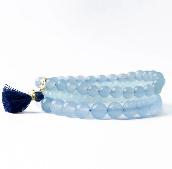Addison Set of 3 Stretch Bracelets - Sky Blue
