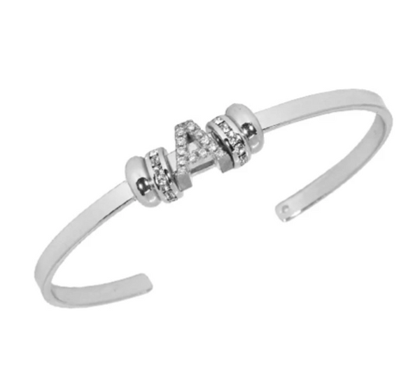 Silver Open Cuff Charm Bracelet