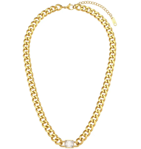 CHAIN WITH DIAMOND PENDANT NECKLACE