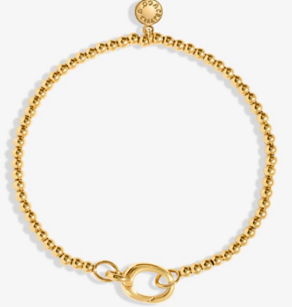 3mm STRETCH | 1 Charm Clasp | Gold Coated | Bracelet
