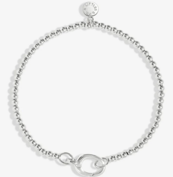3mm STRETCH | 1 Charm Clasp | Silver Plated | Bracelet