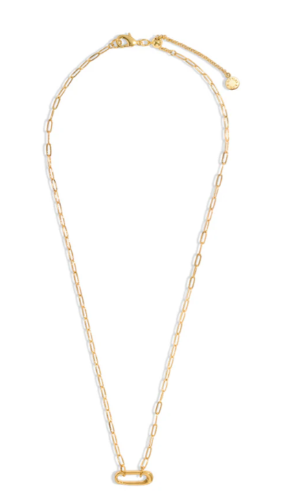 PAPERCLIP CHAIN | 1 Charm Clasp | Gold Coated | Necklace