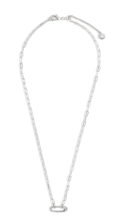 PAPERCLIP CHAIN | 1 Charm Clasp | Silver Plated | Necklace