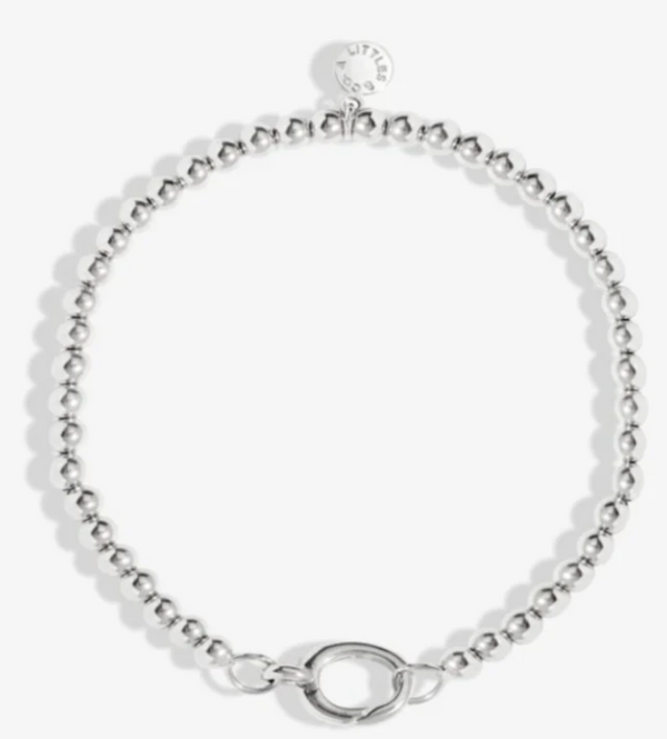 4mm STRETCH | 1 Charm Clasp | Silver Plated | Bracelet