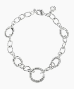 CHUNKY CABLE CHAIN | 5 Charm Clasps | Silver Plated | Bracelet | 8"
