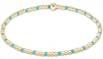 egirl Hope Sincerity Pattern 2mm Bead Bracelet - Turquoise