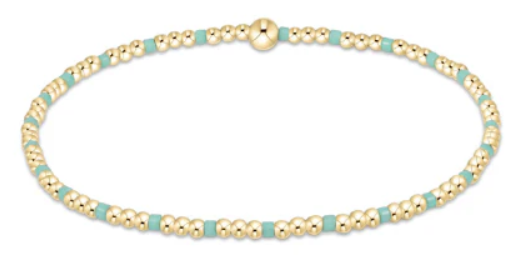 egirl Hope Sincerity Pattern 2mm Bead Bracelet - Mint
