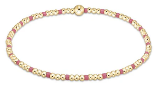 egirl Hope Sincerity Pattern 2mm Bead Bracelet - Bright Pink