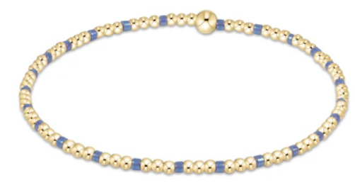 egirl Hope Sincerity Pattern 2mm Bead Bracelet - Bright Blue