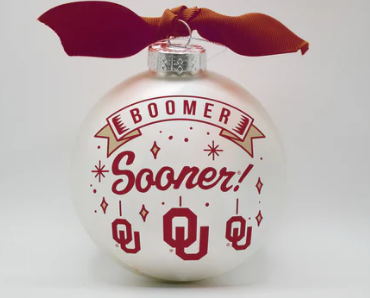 Oklahoma Mascot Glass Ball Ornament