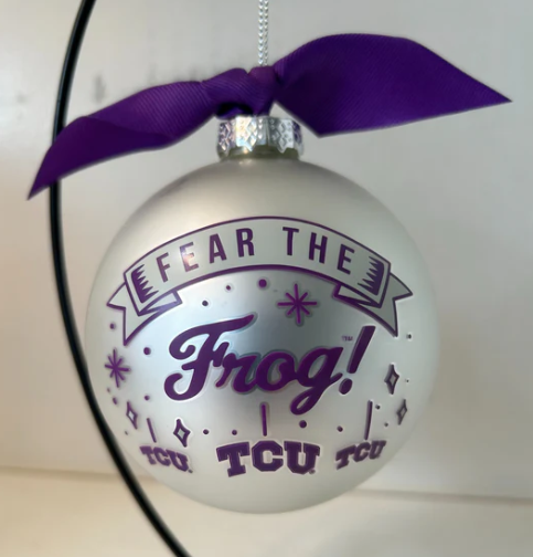 TCU Mascot Glass Ball Ornament