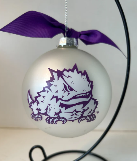 TCU Mascot Glass Ball Ornament