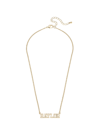 Baylor Bears Varsity Outline Necklace in Shiny Gold