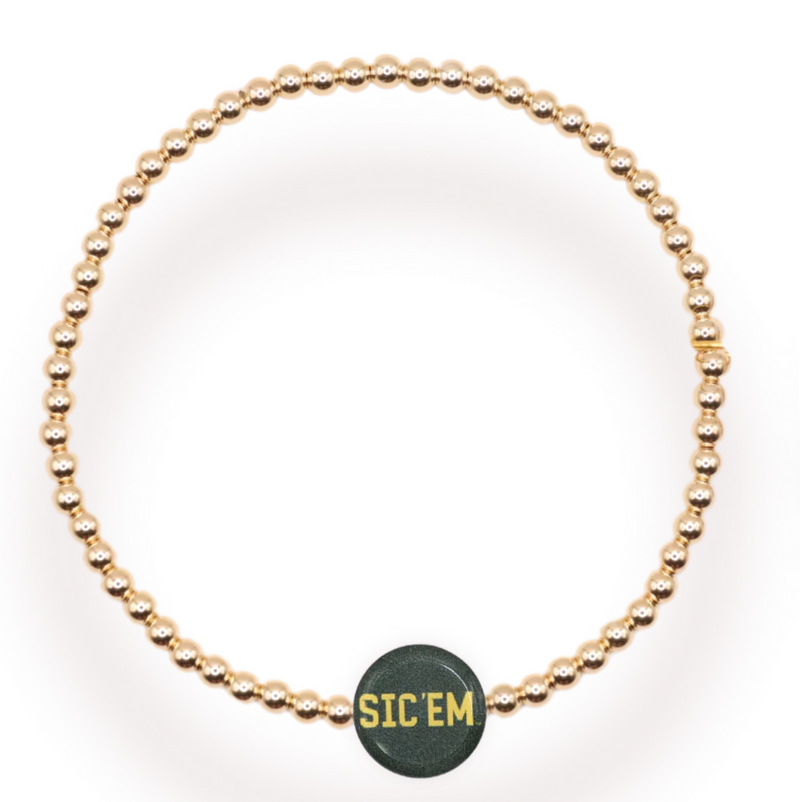 Baylor/ Sic Em Logo Bracelet - Gold