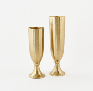 Ribbed Gold Vase - Small