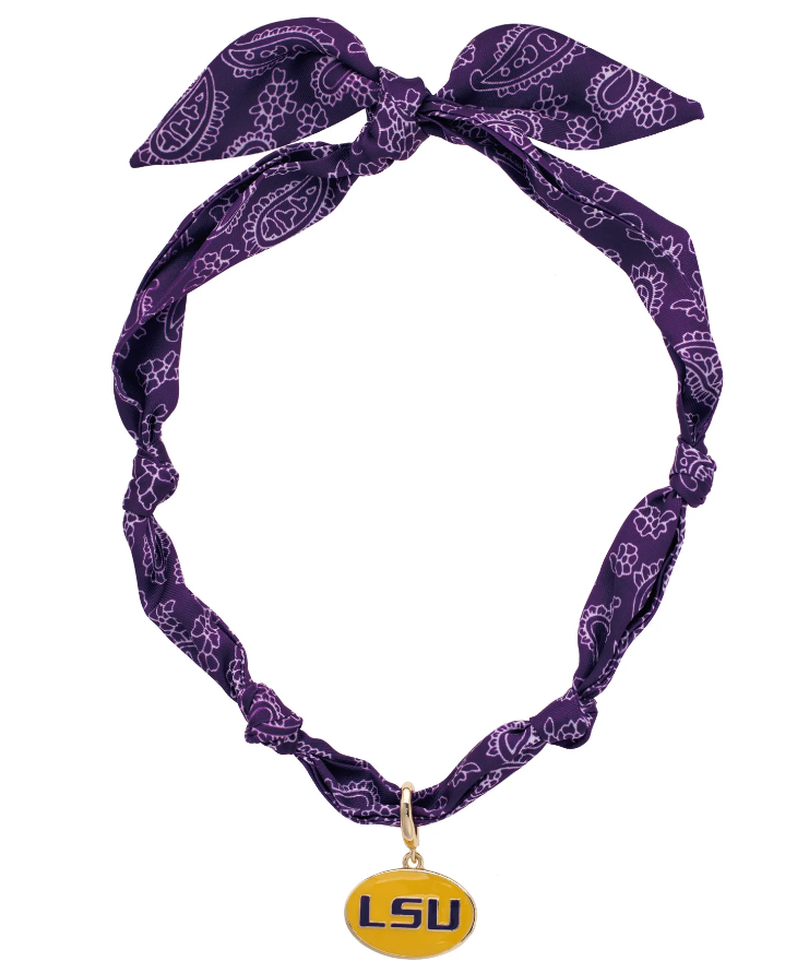 LSU Tigers Logo Bandana Scarf Necklace