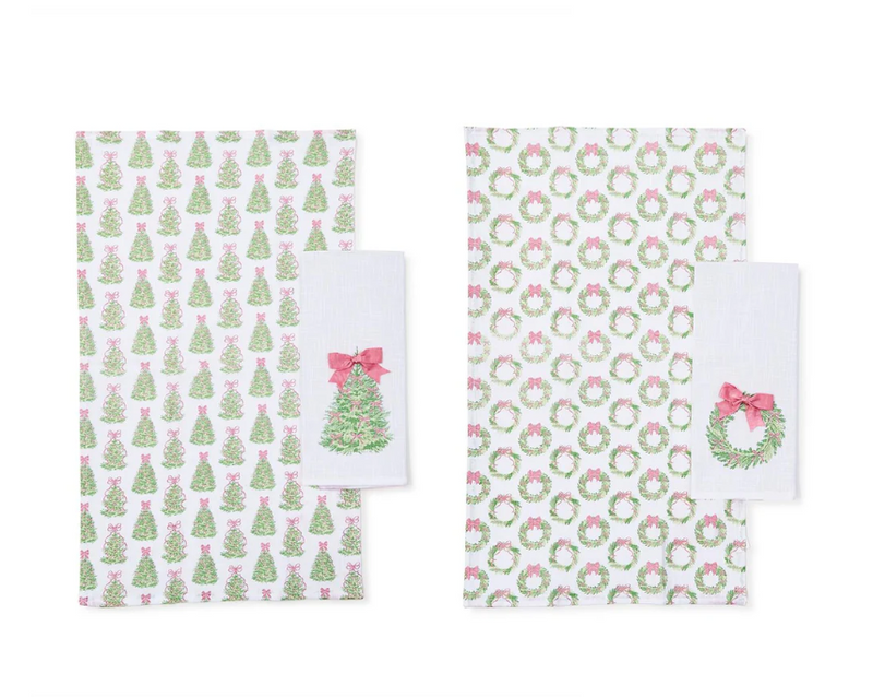 Satin Bow Accent Dish Towels