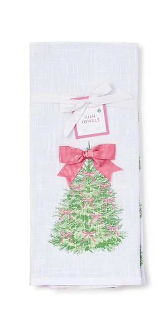 Satin Bow Accent Dish Towels