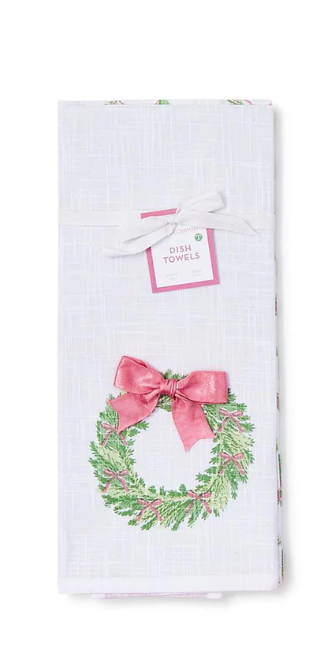 Satin Bow Accent Dish Towels