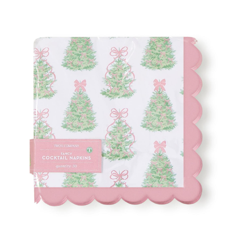 Tree Paper Napkin with Scalloped Edge