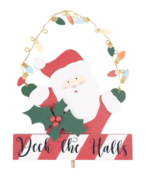 Deck the Halls Santa Topper