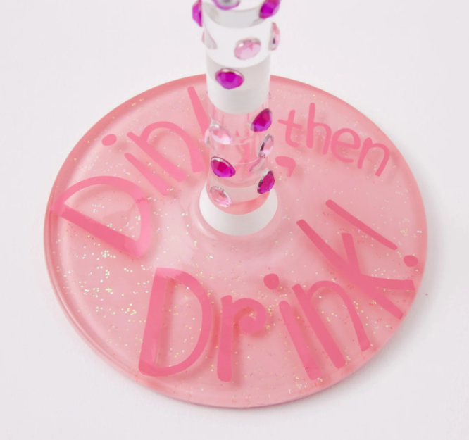 Dink then Drink Wine Glass
