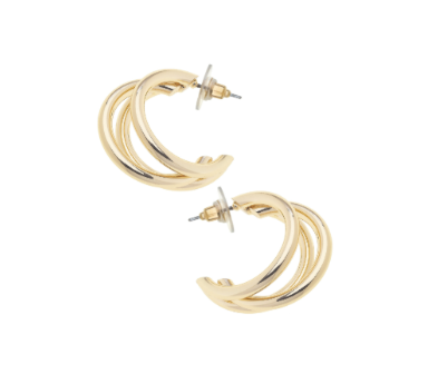 Geneva Illusion Hoop Earrings in Shiny Gold