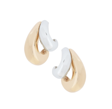 Erin Sculpted Arch Earrings in Shiny Two Tone